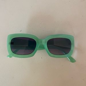 Aerie Sunglasses Green Teal Thick Frame